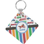 Transportation & Stripes Diamond Plastic Keychain w/ Name or Text