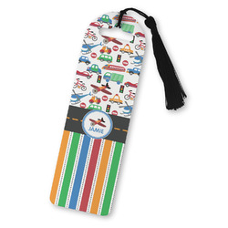 Transportation & Stripes Plastic Bookmark (Personalized)