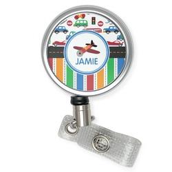 Transportation & Stripes Retractable Badge Reel (Personalized)