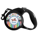 Transportation & Stripes Retractable Dog Leash - Large (Personalized)