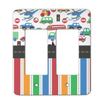 Transportation & Stripes Rocker Style Light Switch Cover - Two Switch