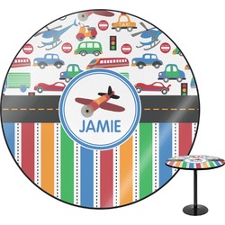 Transportation & Stripes Round Table - 24" (Personalized)