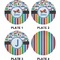 Transportation & Stripes Set of Appetizer / Dessert Plates (Approval)