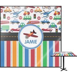 Transportation & Stripes Square Table Top - 24" (Personalized)