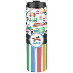 Transportation & Stripes Stainless Steel Skinny Tumbler - 20 oz (Personalized)