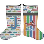 Transportation & Stripes Holiday Stocking - Double-Sided - Neoprene (Personalized)