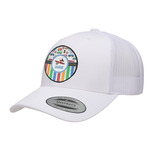 Transportation & Stripes Trucker Hat - White (Personalized)