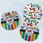 Transportation & Stripes Burp Pads - Velour - Set of 2 w/ Name or Text