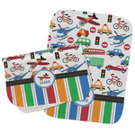 Transportation & Stripes Burp Cloths - Fleece - Set of 2 w/ Name or Text