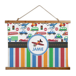 Transportation & Stripes Wall Hanging Tapestry - Wide (Personalized)