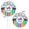 Transportation & Stripes White Plastic 5.5" Stir Stick - Double Sided - Round - Front & Back