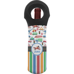 Transportation & Stripes Wine Tote Bag (Personalized)
