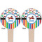 Transportation & Stripes Wooden 4" Food Pick - Round - Double Sided - Front & Back