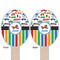 Transportation & Stripes Wooden Food Pick - Oval - Double Sided - Front & Back