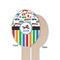 Transportation & Stripes Wooden Food Pick - Oval - Single Sided - Front & Back