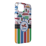 Transportation & Stripes iPhone Case - Plastic - iPhone 14 Plus (Personalized)