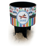 Transportation & Stripes Black Beach Spiker Drink Holder (Personalized)