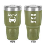 Transportation 30 oz Stainless Steel Tumbler - Olive - Double-Sided (Personalized)