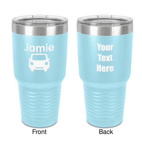 Custom Transportation 30 oz Stainless Steel Tumbler - Teal - Double-Sided (Personalized)