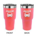 Transportation 30 oz Stainless Steel Tumbler - Coral - Double Sided (Personalized)