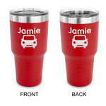 Transportation 30 oz Stainless Steel Tumbler - Red - Double Sided (Personalized)