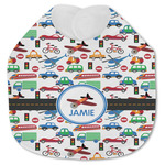 Transportation Jersey Knit Baby Bib w/ Name or Text