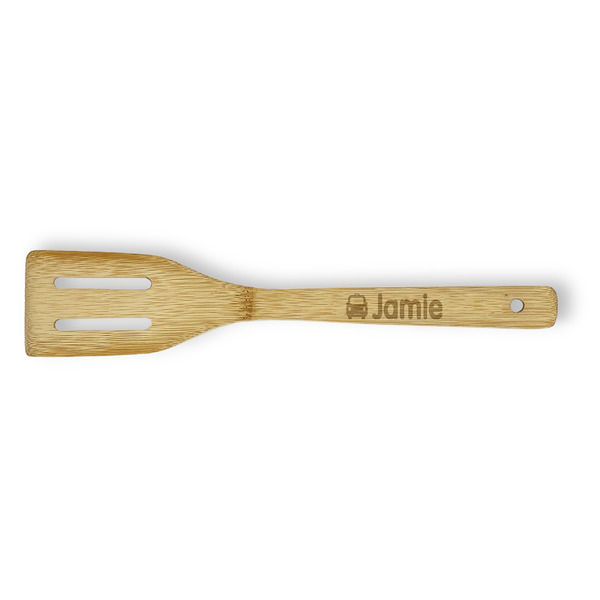 Custom Transportation Bamboo Slotted Spatula - Double Sided (Personalized)