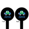 Transportation Black Plastic 6" Food Pick - Round - Double Sided - Front & Back