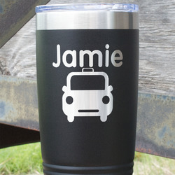 Transportation 20 oz Stainless Steel Tumbler - Black - Double Sided (Personalized)