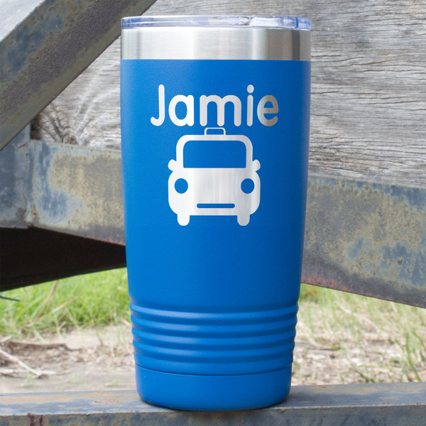 Custom Transportation 20 oz Stainless Steel Tumbler - Royal Blue - Double Sided (Personalized)