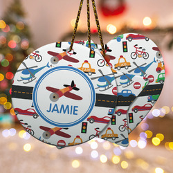 Transportation Ceramic Ornament w/ Name or Text