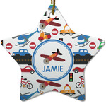 Transportation Star Ceramic Ornament w/ Name or Text