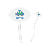 Transportation 7" Oval Plastic Stir Sticks - Clear (Personalized)