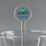 Transportation 7" Round Plastic Stir Sticks - Clear (Personalized)