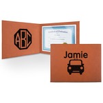 Transportation Leatherette Certificate Holder (Personalized)