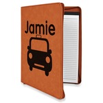 Transportation Leatherette Zipper Portfolio with Notepad - Double Sided (Personalized)