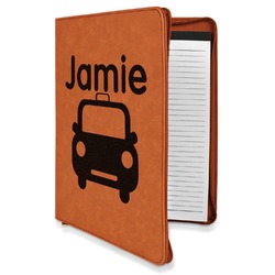 Transportation Leatherette Zipper Portfolio with Notepad (Personalized)