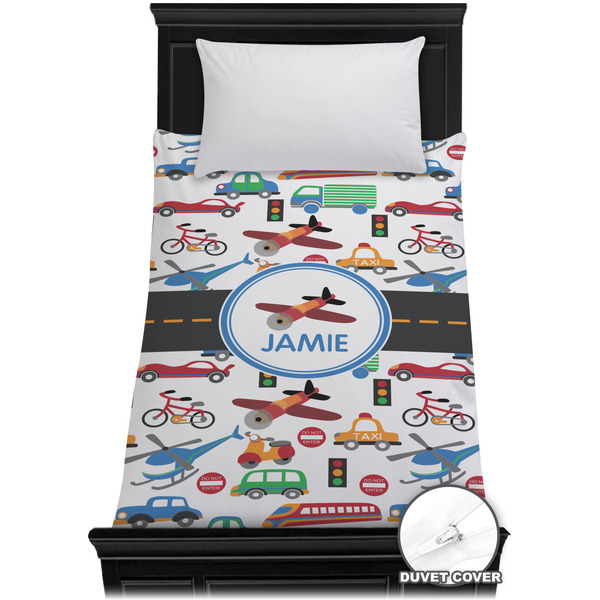 Custom Transportation Duvet Cover - Twin XL (Personalized)