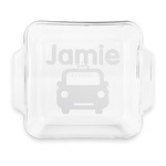 Transportation Glass Cake Dish with Truefit Lid - 8in x 8in (Personalized)