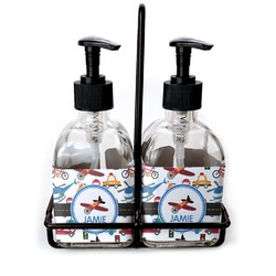 Transportation Glass Soap & Lotion Bottle Set (Personalized)