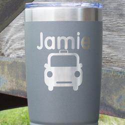 Transportation 20 oz Stainless Steel Tumbler - Grey - Single Sided (Personalized)