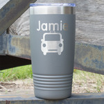 Transportation 20 oz Stainless Steel Tumbler - Grey - Double Sided (Personalized)