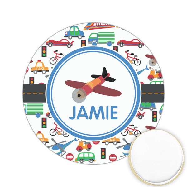 Custom Transportation Printed Cookie Topper - 2.15" (Personalized)