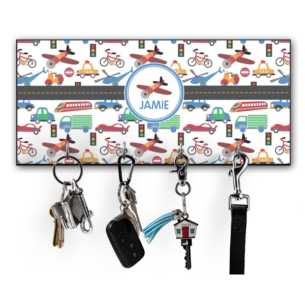 Custom Transportation Key Hanger w/ 4 Hooks w/ Graphics and Text