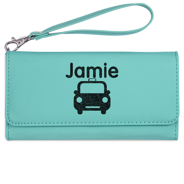 Custom Transportation Ladies Leatherette Wallet - Laser Engraved- Teal (Personalized)