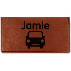 Transportation Leatherette Checkbook Holder - Double Sided (Personalized)