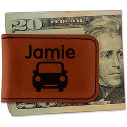 Transportation Leatherette Magnetic Money Clip - Single Sided (Personalized)