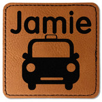 Transportation Faux Leather Iron On Patch - Square (Personalized)