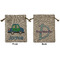 Transportation Medium Burlap Gift Bag - Front and Back