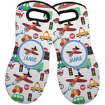 Transportation Neoprene Oven Mitts - Set of 2 w/ Name or Text